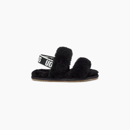 UGG Oh Yeah Black Slippers for Toddlers (QXOH17694)